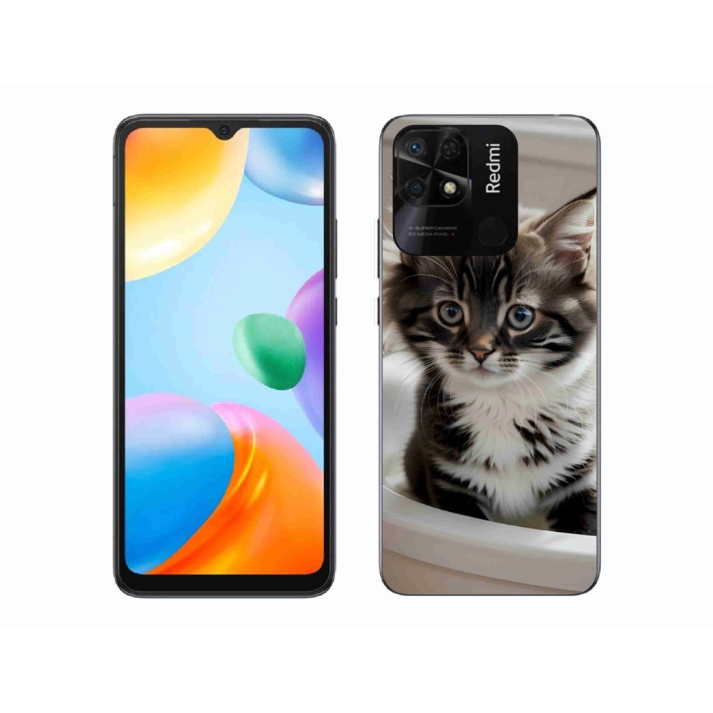 Gél borító mmCase a Xiaomi Redmi 10C-hez - kíváncsi cica