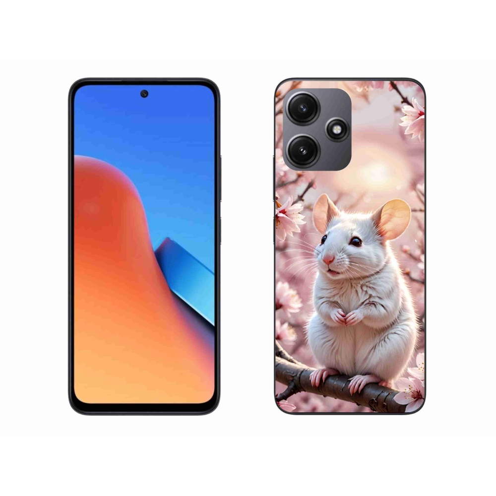Gél borító mmCase a Xiaomi Redmi 12 5G-hez - fehér egér az ágon