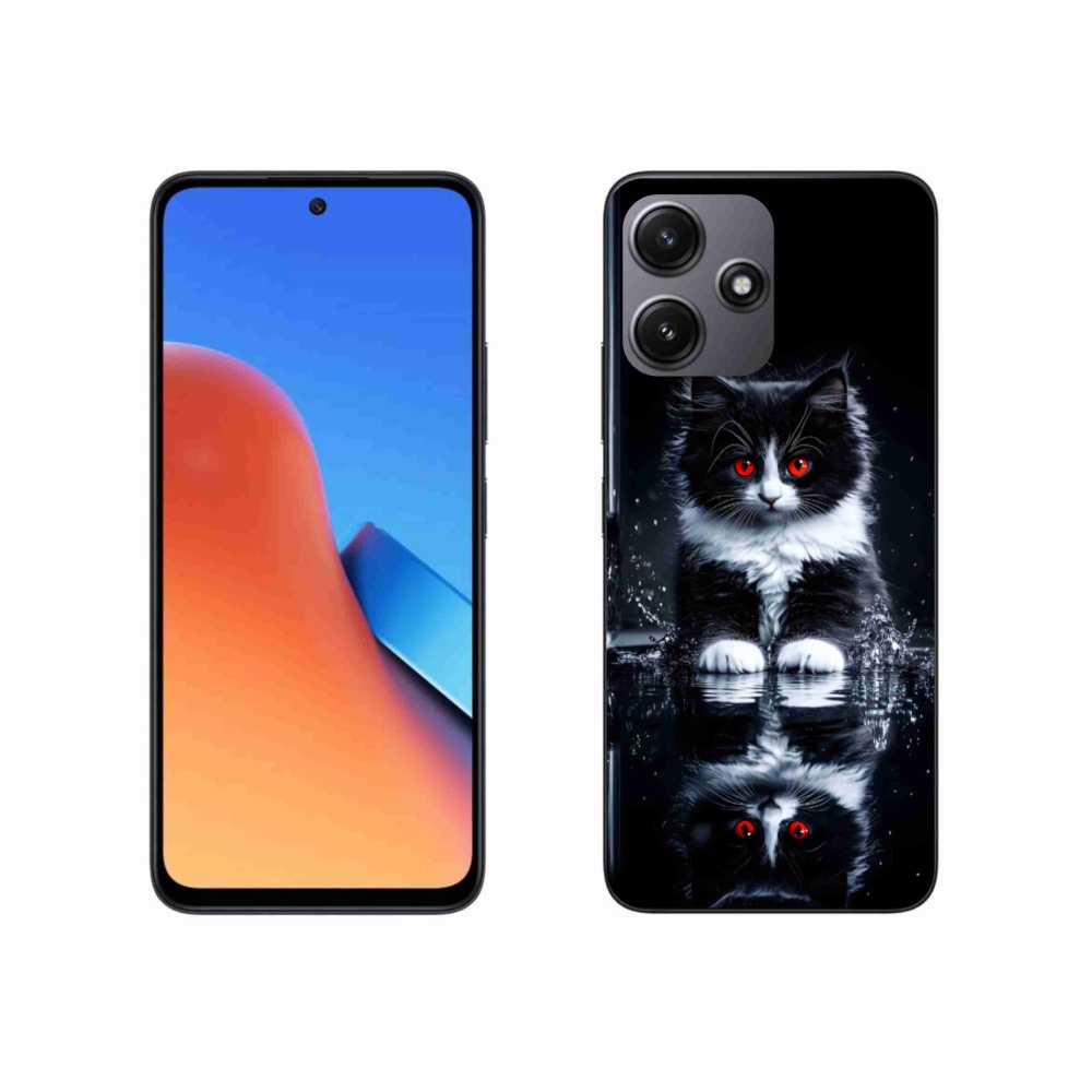 Gél borítás mmCase a Xiaomi Redmi 12 5G-hez - fekete-fehér cica
