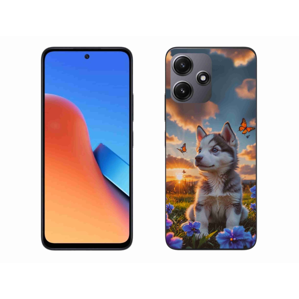 Gél borítás mmCase a Xiaomi Redmi 12 5G-hez - husky a naplementében