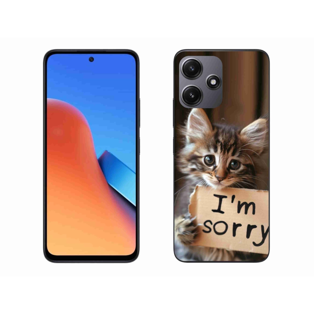 Gél borítás mmCase a Xiaomi Redmi 12 5G-hez - macska bocsánatkérése