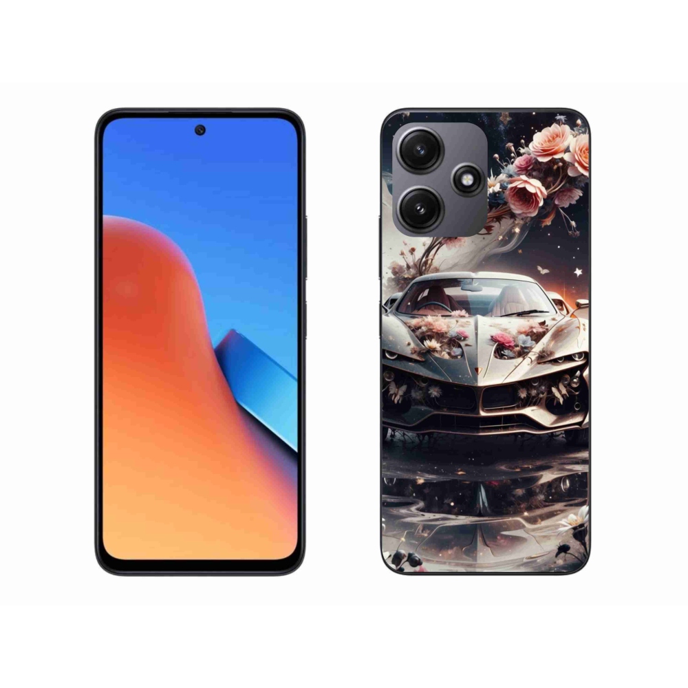 Gél borítás mmCase a Xiaomi Redmi 12 5G számára - virágos sportkocsi
