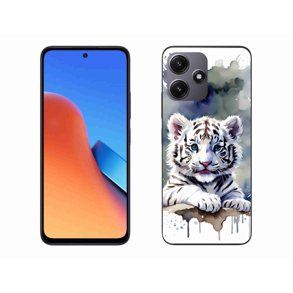 Gél borító mmCase a Xiaomi Redmi 12 5G-hez - fehér tigriskölyök