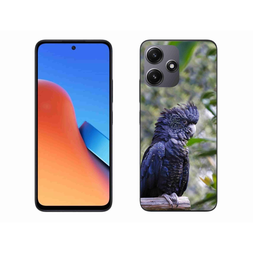 Gél borítás mmCase a Xiaomi Redmi 12 5G-hez - papagáj kakadu fekete