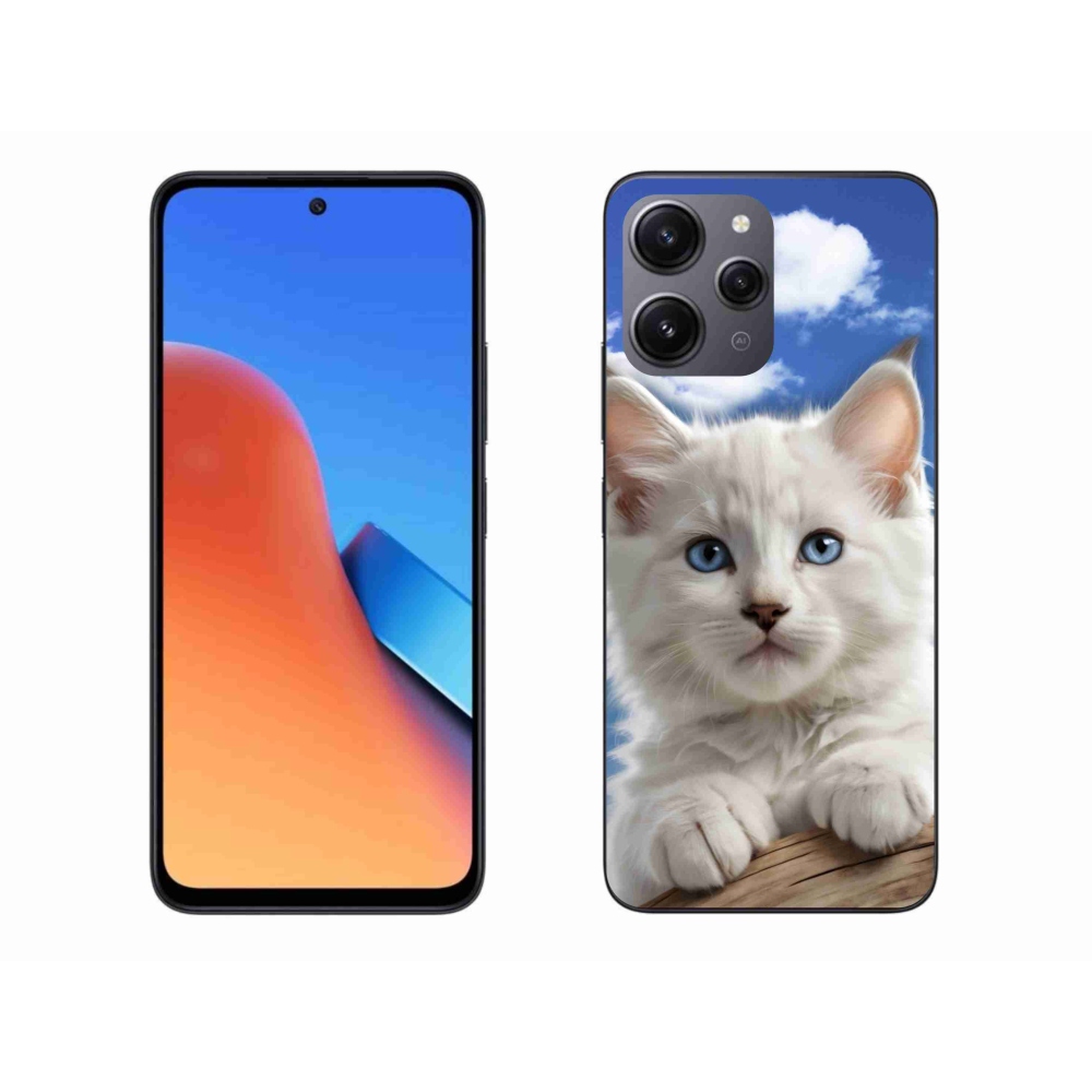 Gél borító mmCase a Xiaomi Redmi 12-hez - cica és felhők