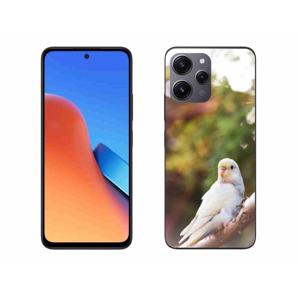 Gél borítás mmCase a Xiaomi Redmi 12-hez - papagáj andulka fehér
