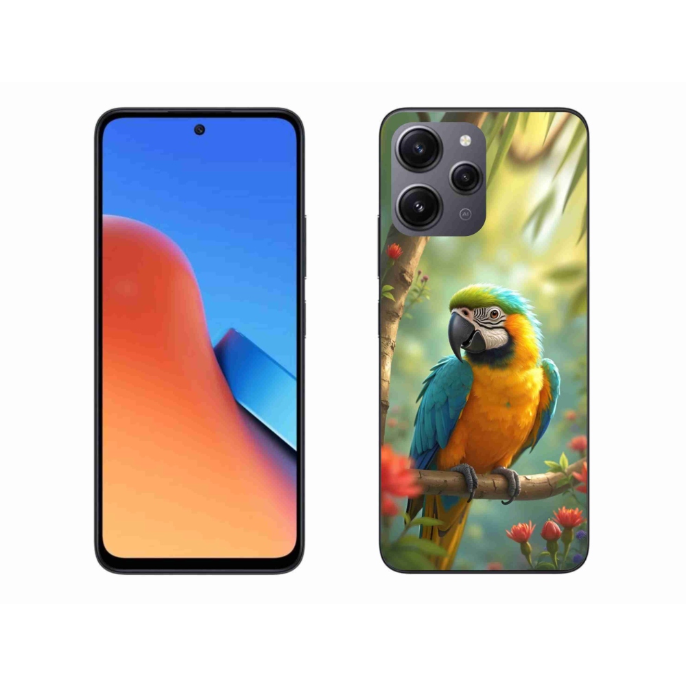 Gél borítás mmCase a Xiaomi Redmi 12-hez - papagáj ara kék és sárga
