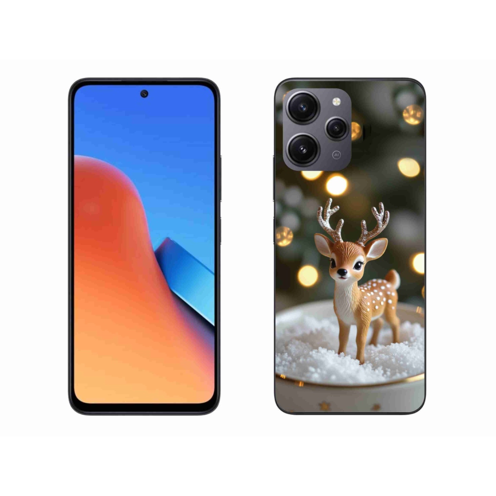 Gél borító mmCase a Xiaomi Redmi 12-hez - aranyos karácsonyi szarvasok