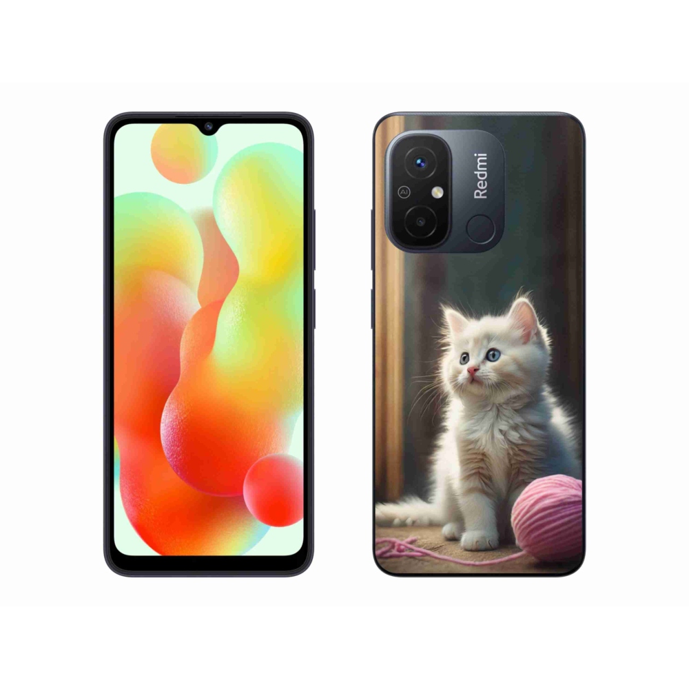 Gél borítás mmCase a Xiaomi Redmi 12C-hez - fehér cica 2