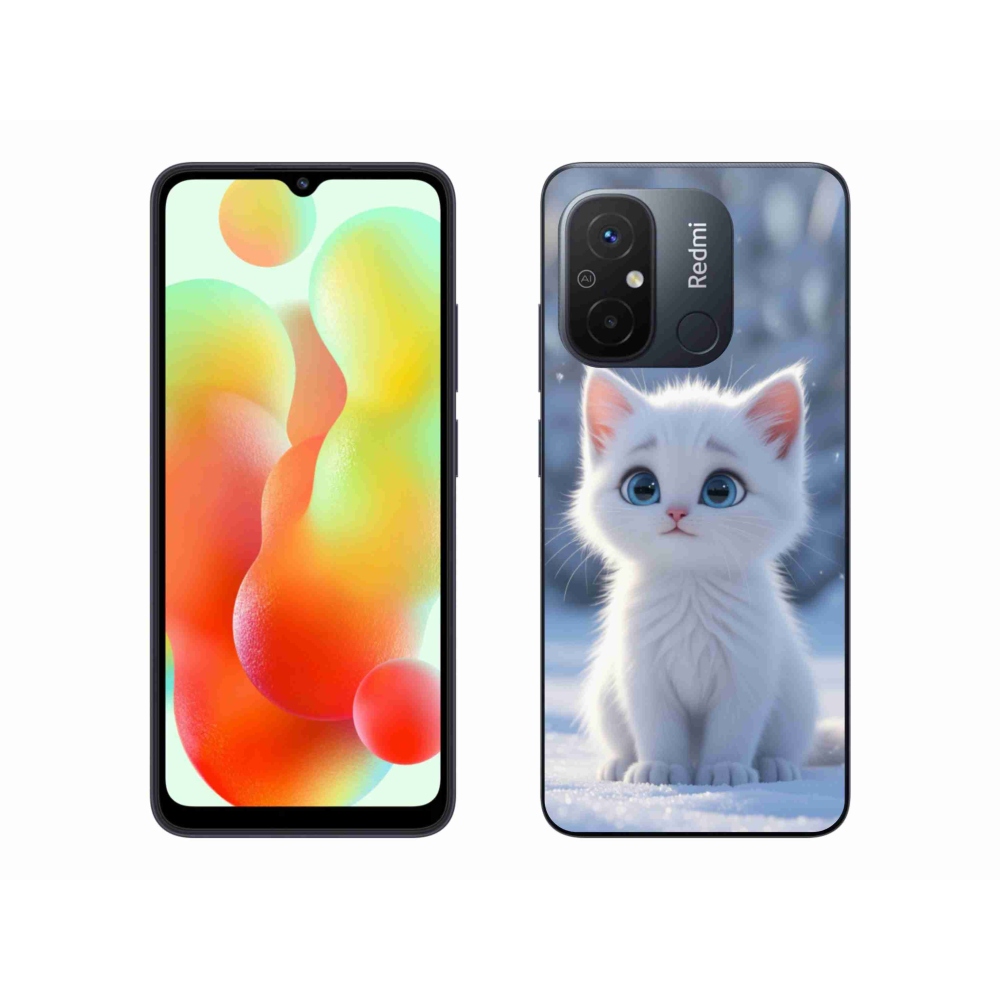 Gél borítás mmCase a Xiaomi Redmi 12C-hez - fehér cica 3
