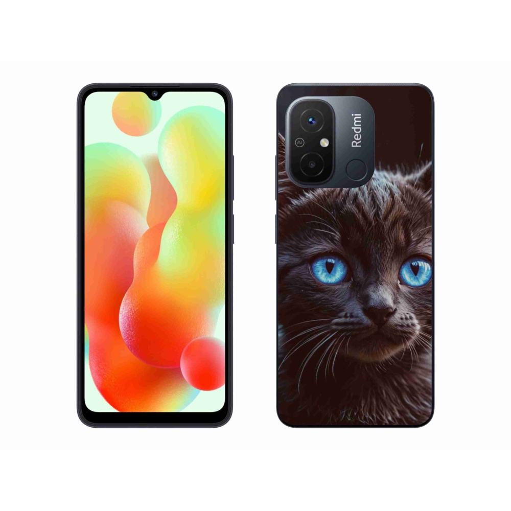 Gél borítás mmCase a Xiaomi Redmi 12C-hez - fekete cica 2