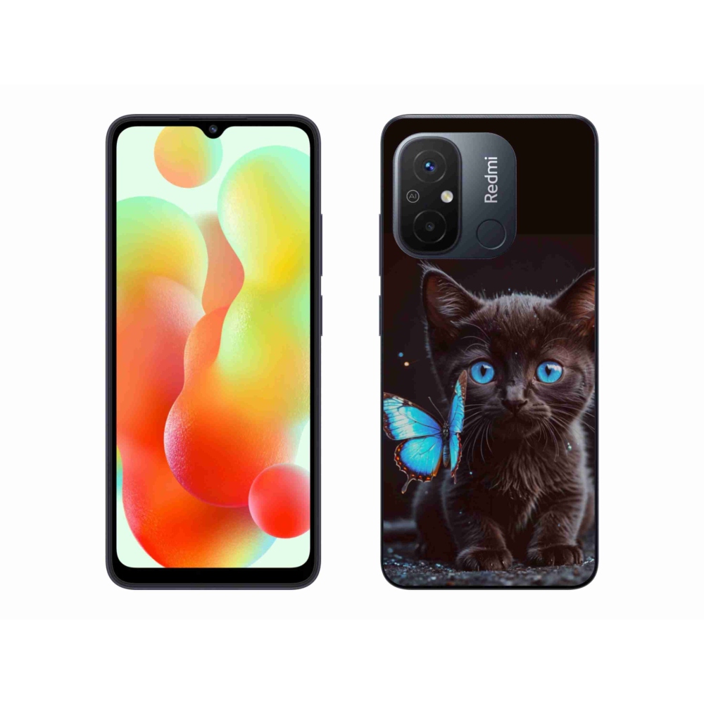 Gél borítás mmCase a Xiaomi Redmi 12C-hez - fekete cica 3