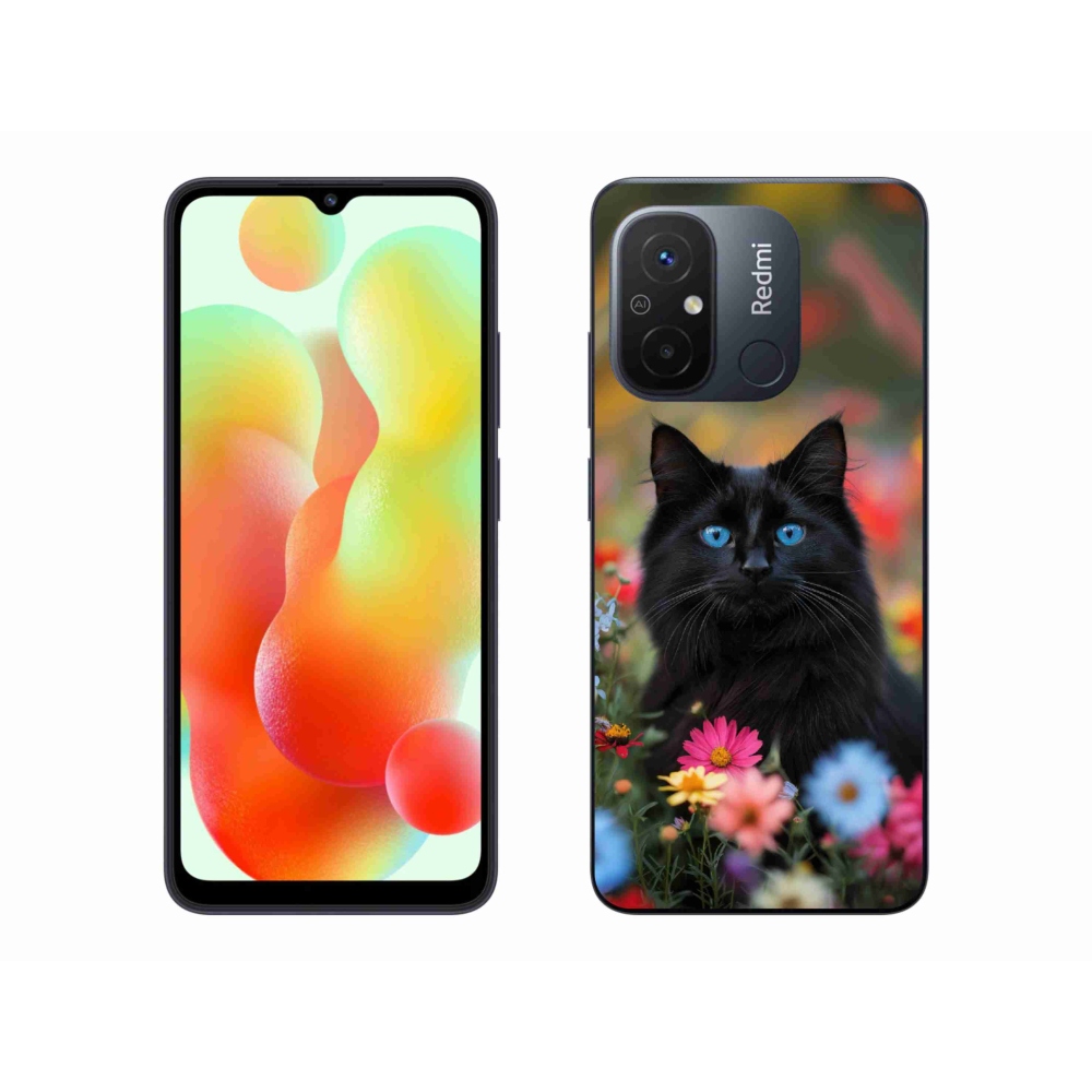 Gél borítás mmCase a Xiaomi Redmi 12C-hez - fekete cica 4