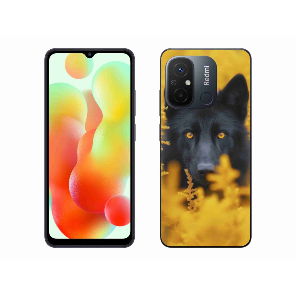 Gél borítás mmCase a Xiaomi Redmi 12C-hez - fekete farkas 2