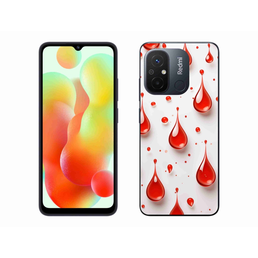 Gél borítás mmCase a Xiaomi Redmi 12C-hez - piros cseppek