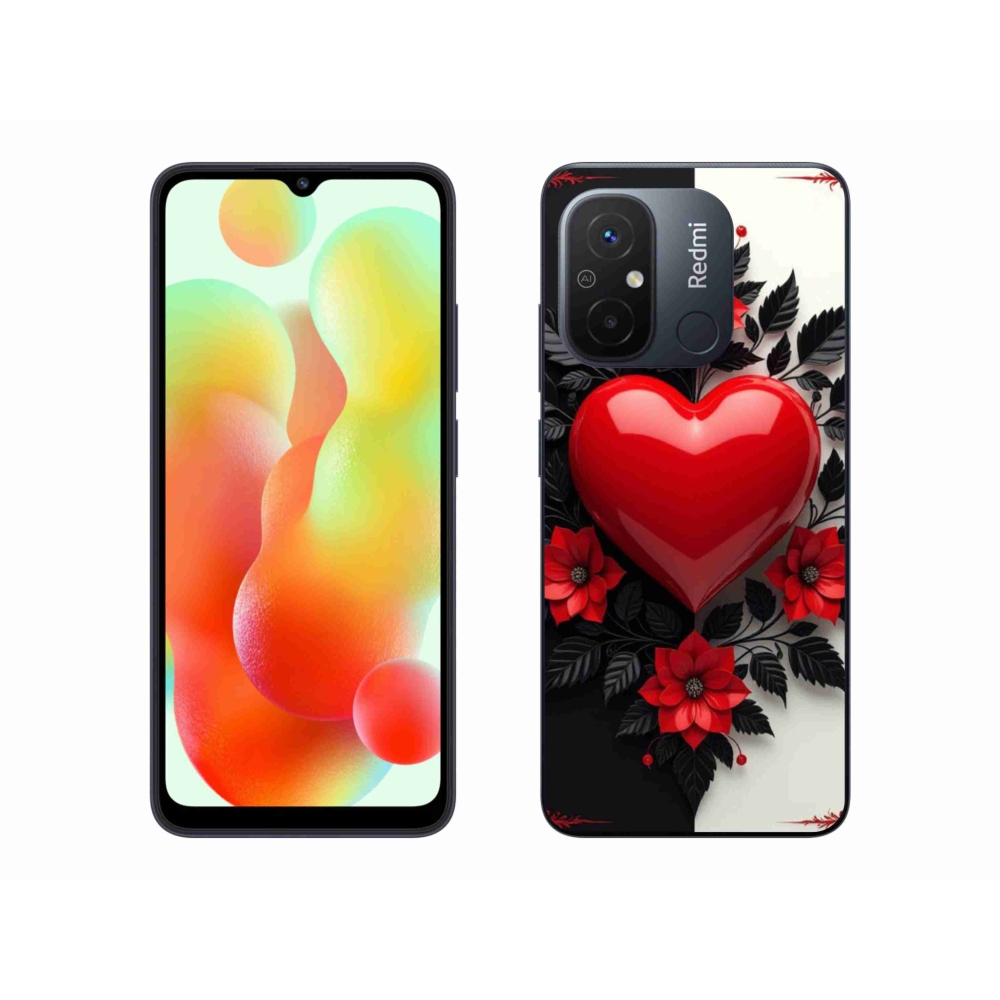 Gél borítás mmCase a Xiaomi Redmi 12C-hez - piros szív