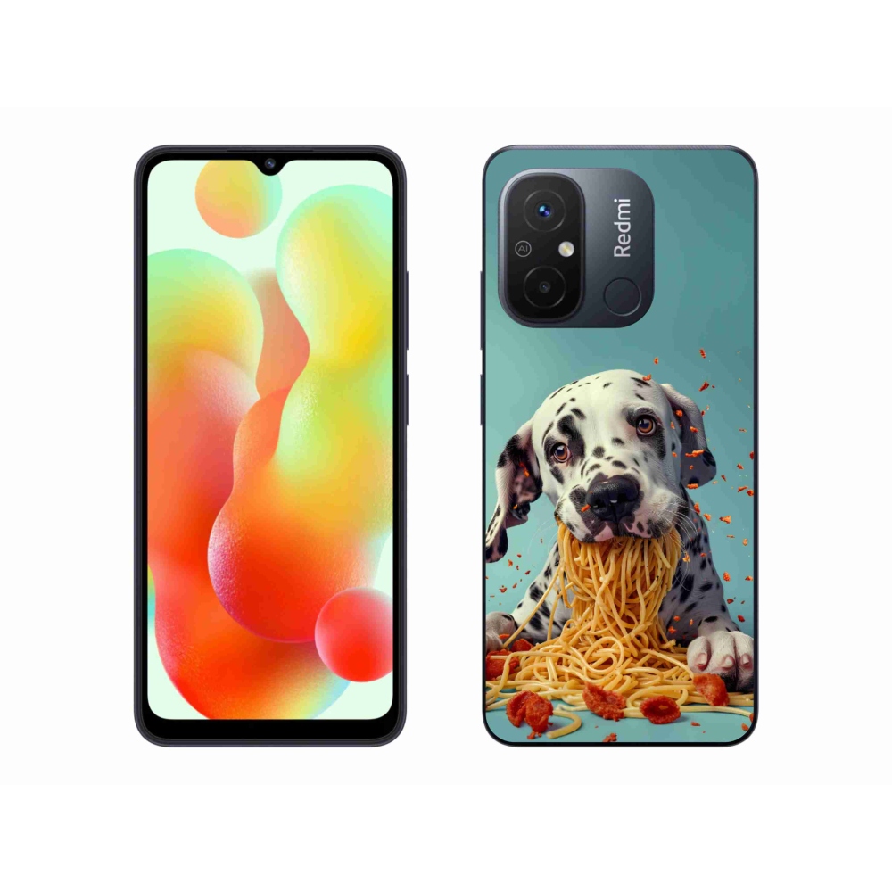 Gél borítás mmCase a Xiaomi Redmi 12C-hez - Dalmata és spagetti