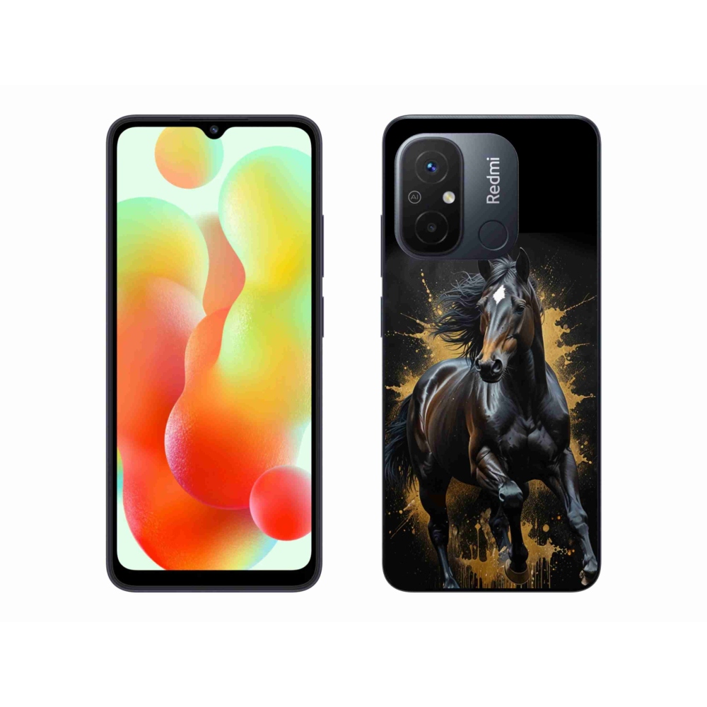 Gél borítás mmCase a Xiaomi Redmi 12C-hez - elegáns fekete ménes