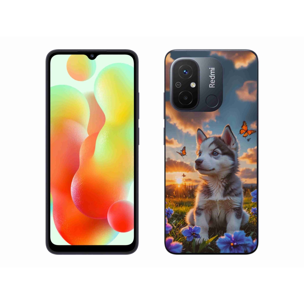 Gél borítás mmCase a Xiaomi Redmi 12C-hez - husky a naplementében
