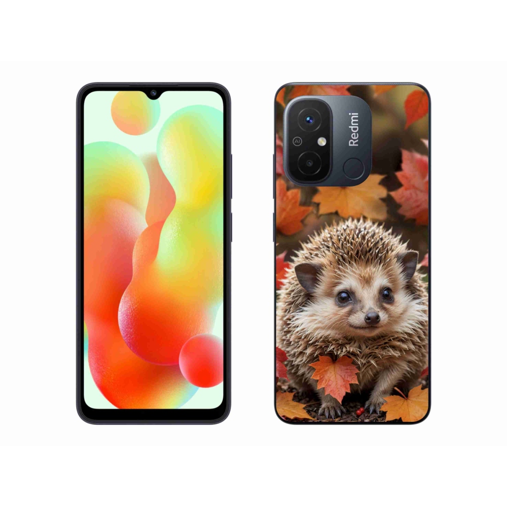 Gél borító mmCase a Xiaomi Redmi 12C-hez - sün a levelekben