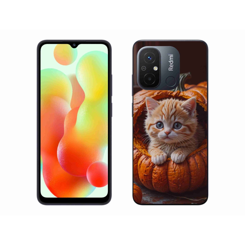 Gél borítás mmCase a Xiaomi Redmi 12C-hez - cica és tök 2