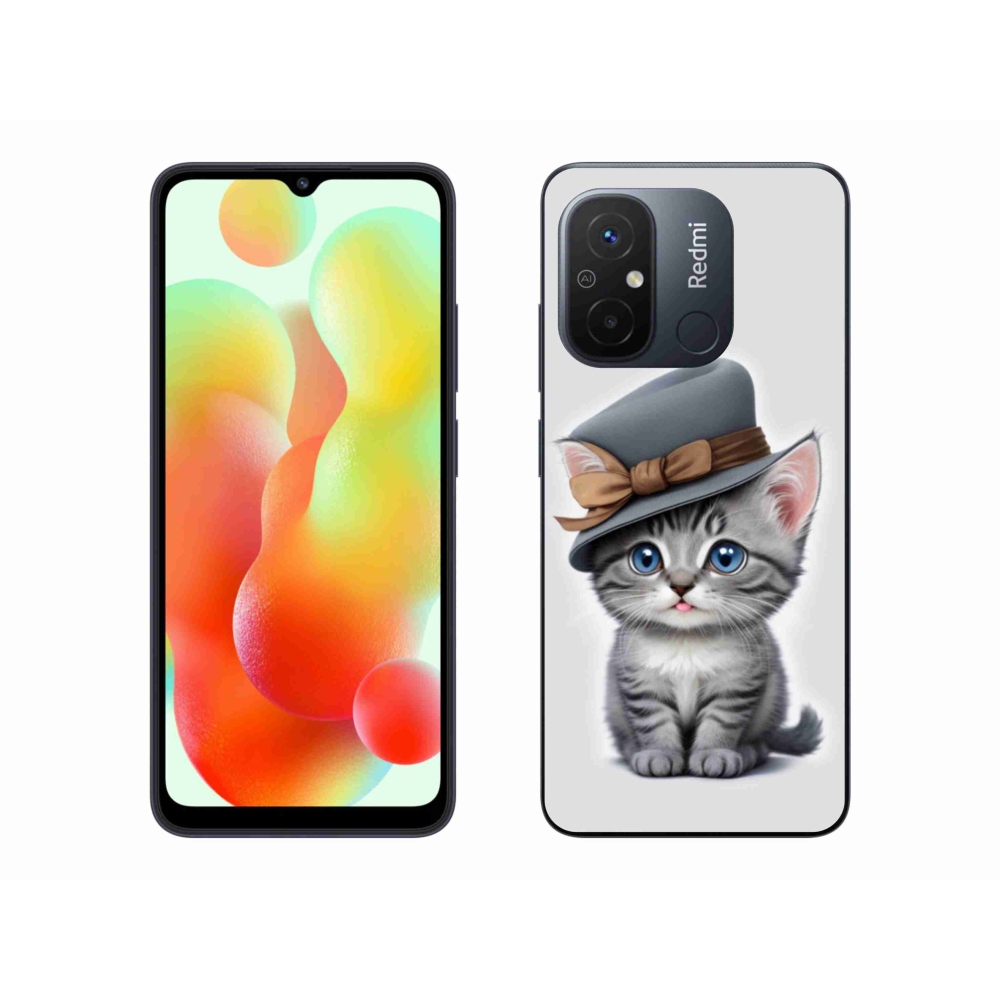Gél borítás mmCase a Xiaomi Redmi 12C-hez - cica sapkával