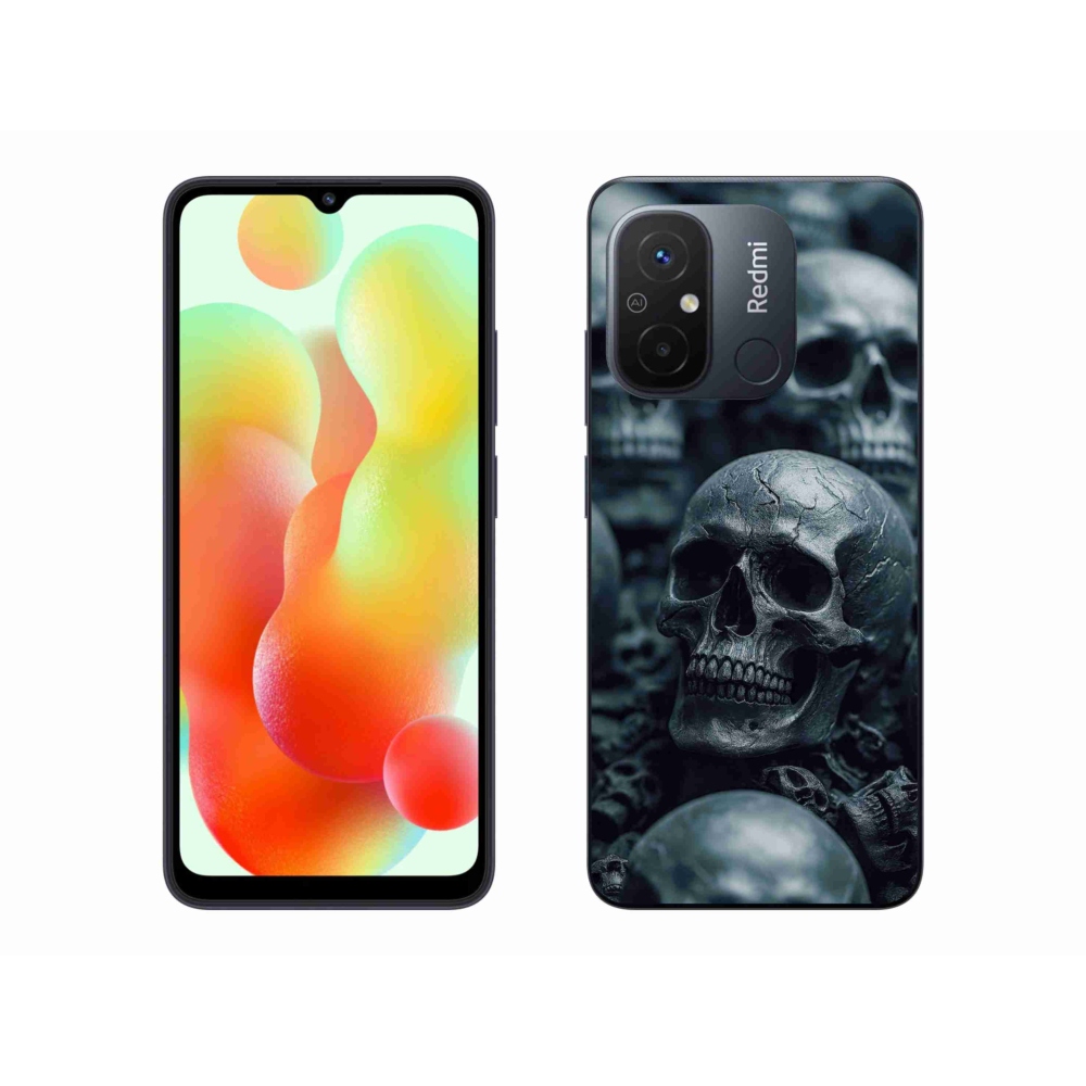 Gél borítás mmCase a Xiaomi Redmi 12C számára - koponya 2