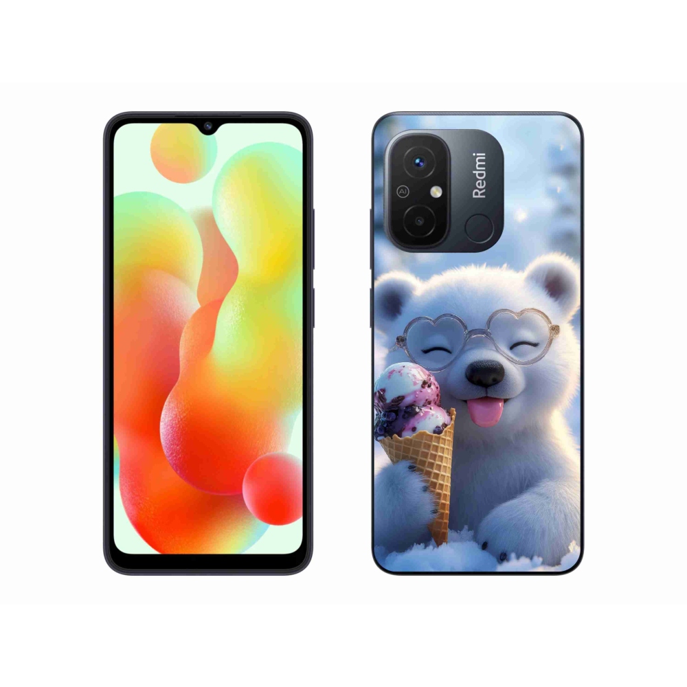 Gél borítás mmCase a Xiaomi Redmi 12C-hez - mackó fagylalttal