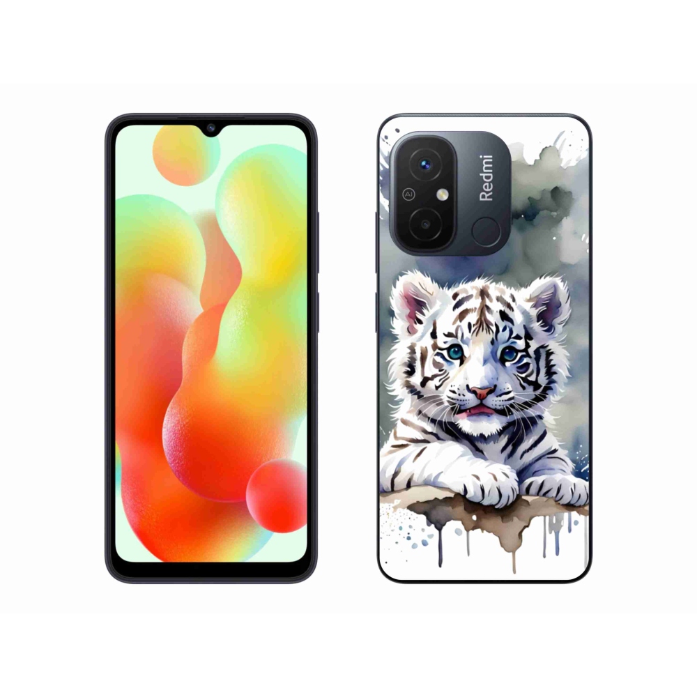 Gél borítás mmCase a Xiaomi Redmi 12C-hez - fehér tigriskölyök