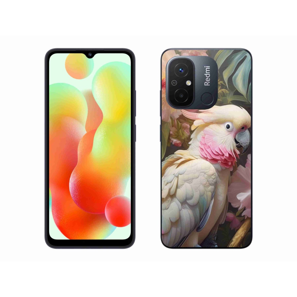 Gél borítás mmCase a Xiaomi Redmi 12C-hez - papagáj kakadu rózsaszín 2