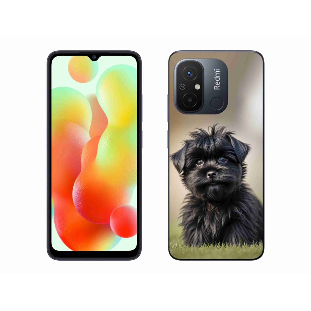 Gél borítás mmCase a Xiaomi Redmi 12C-hez - aranyos fekete kutya