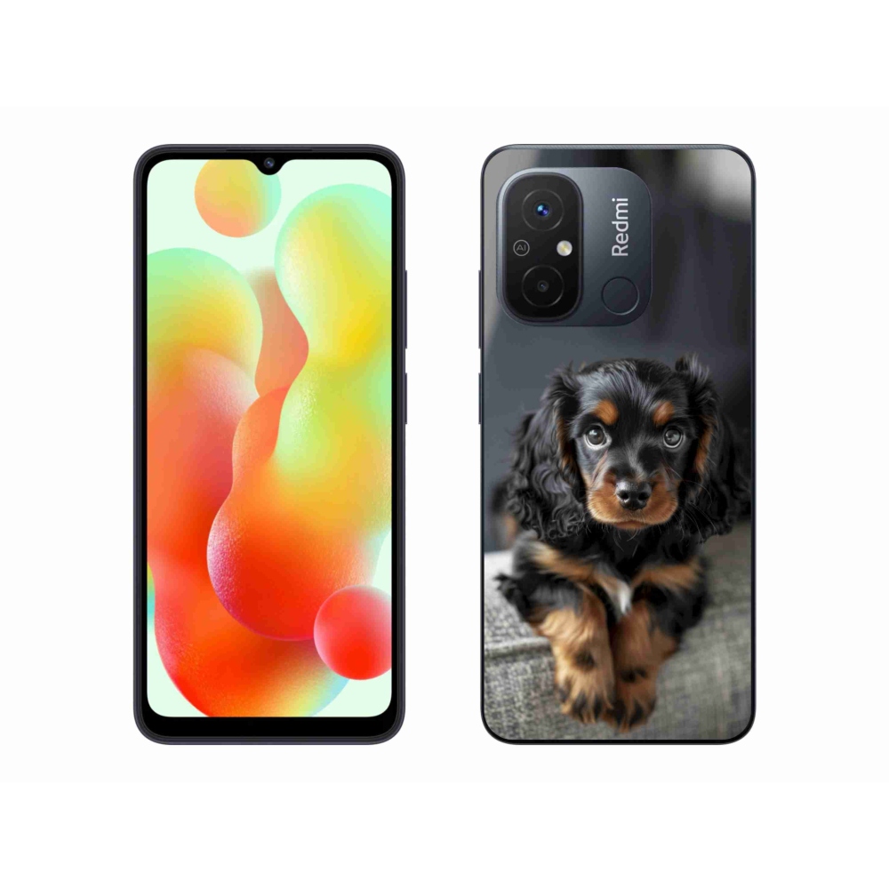 Gél borítás mmCase a Xiaomi Redmi 12C-hez - aranyos hosszú szőrű tacskó