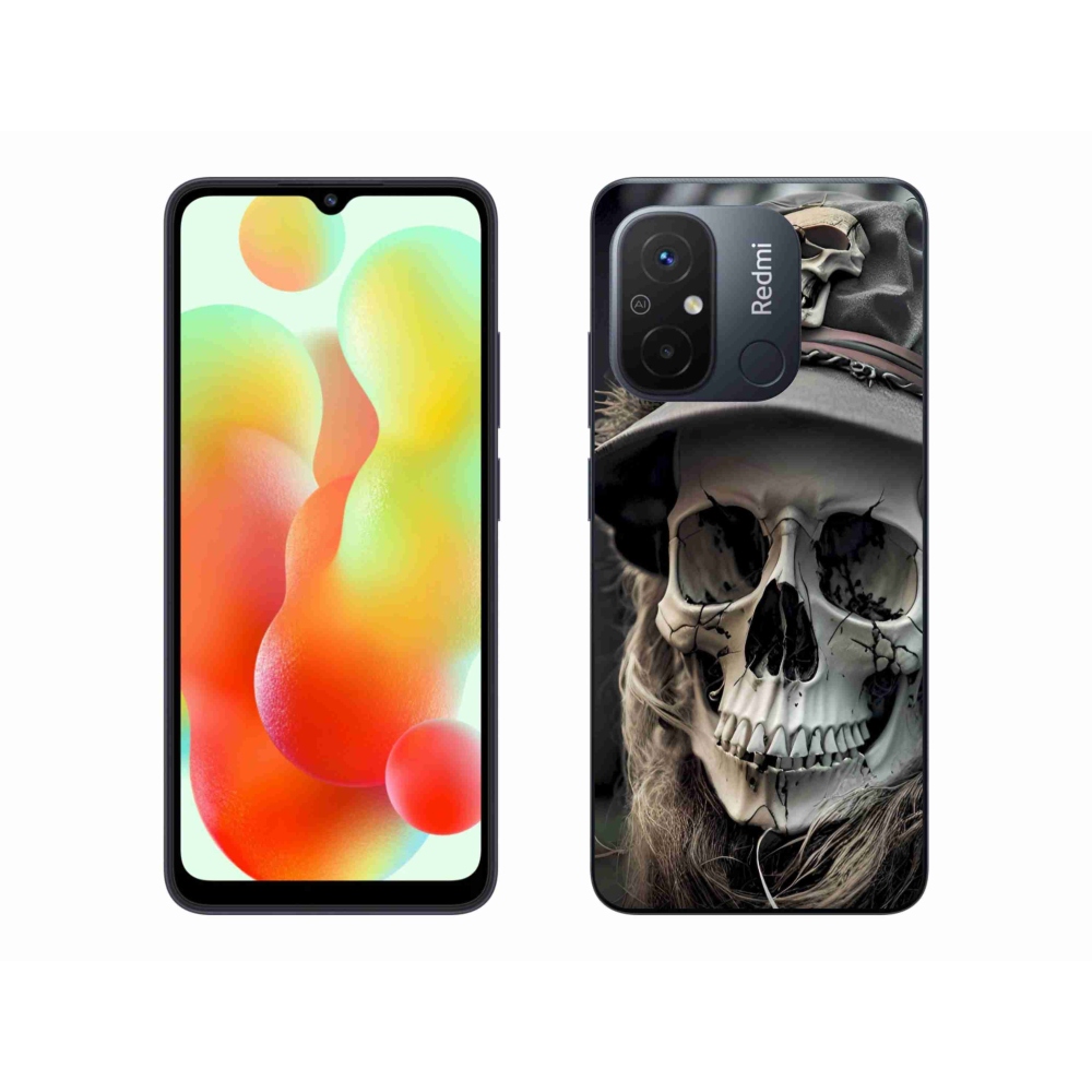Gél borítás mmCase a Xiaomi Redmi 12C-hez - sötét koponya