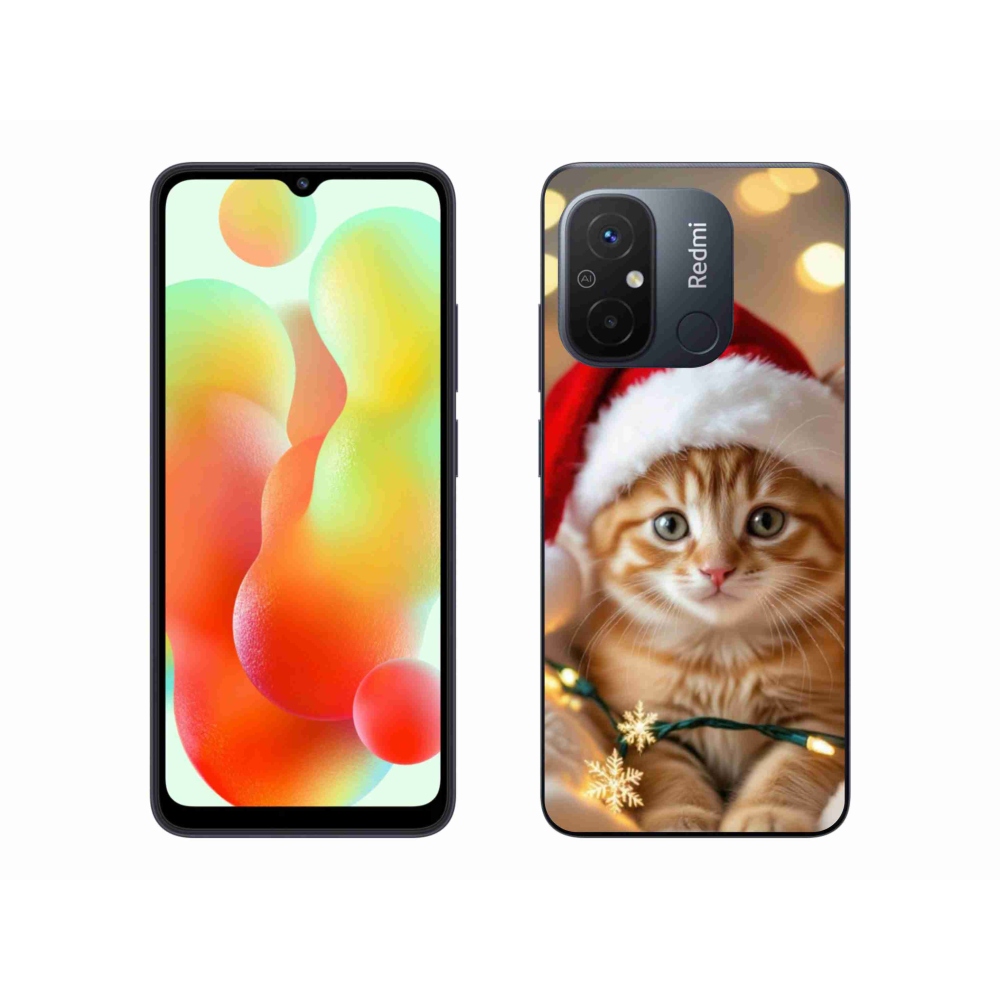 Gél borítás mmCase a Xiaomi Redmi 12C-hez - Karácsonyi cica