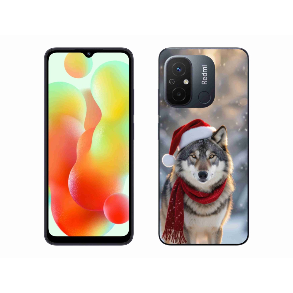 Gél borítás mmCase a Xiaomi Redmi 12C-hez - Karácsonyi farkas