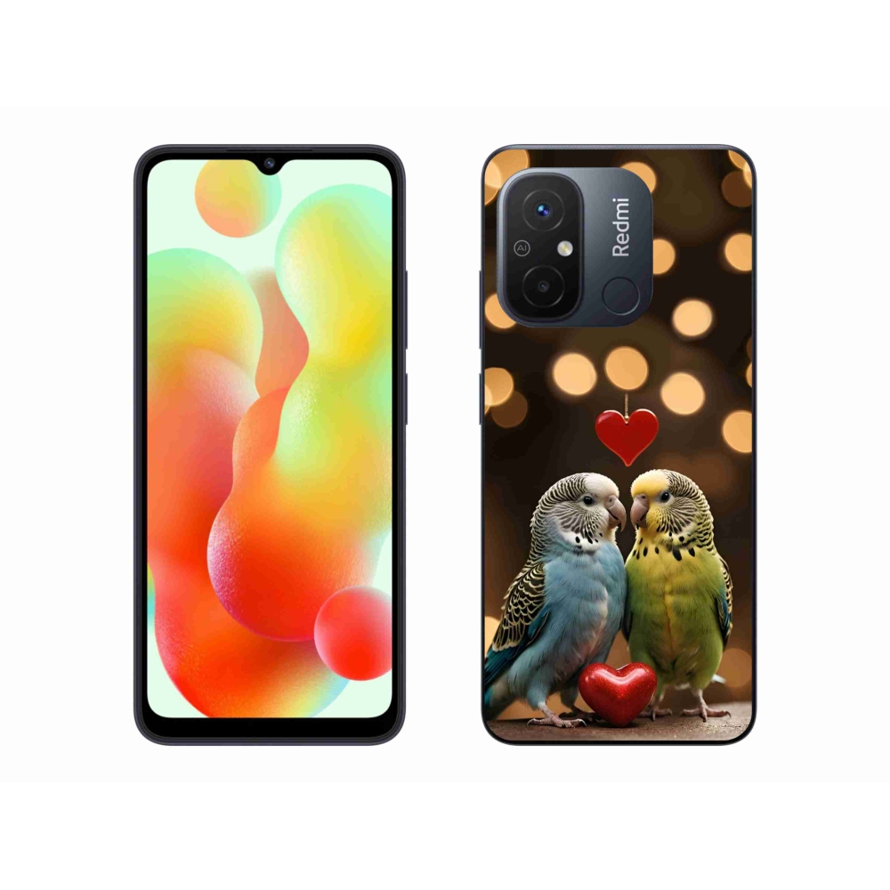Gél borítás mmCase a Xiaomi Redmi 12C-hez - szerelmes papagájok