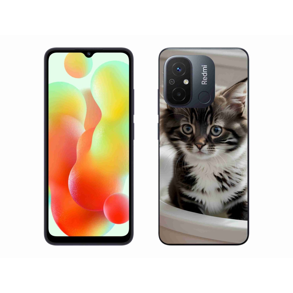 Gél borítás mmCase a Xiaomi Redmi 12C-hez - kíváncsi cica