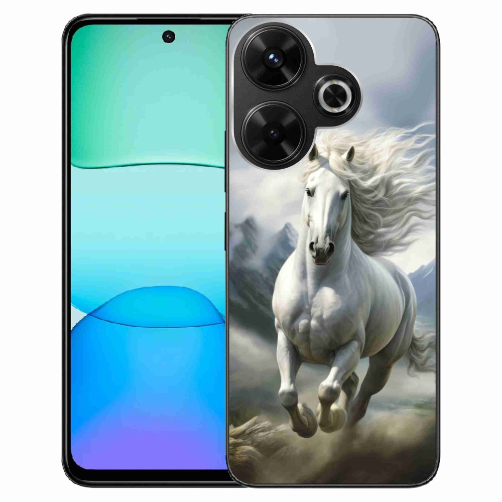 Gél borítás mmCase a Xiaomi Redmi 13 4G / Poco M6 4G - futó fehér ló 3