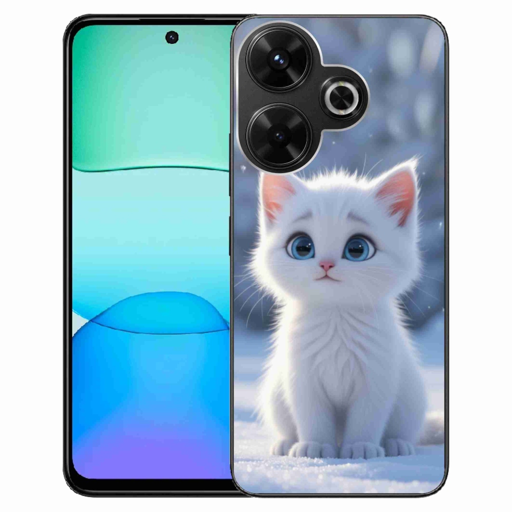 Gél borítás mmCase a Xiaomi Redmi 13 4G/ Poco M6 4G számára - fehér cica 3