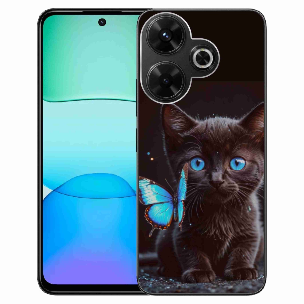 Gél borítás mmCase a Xiaomi Redmi 13 4G/Poco M6 4G - fekete cica 3