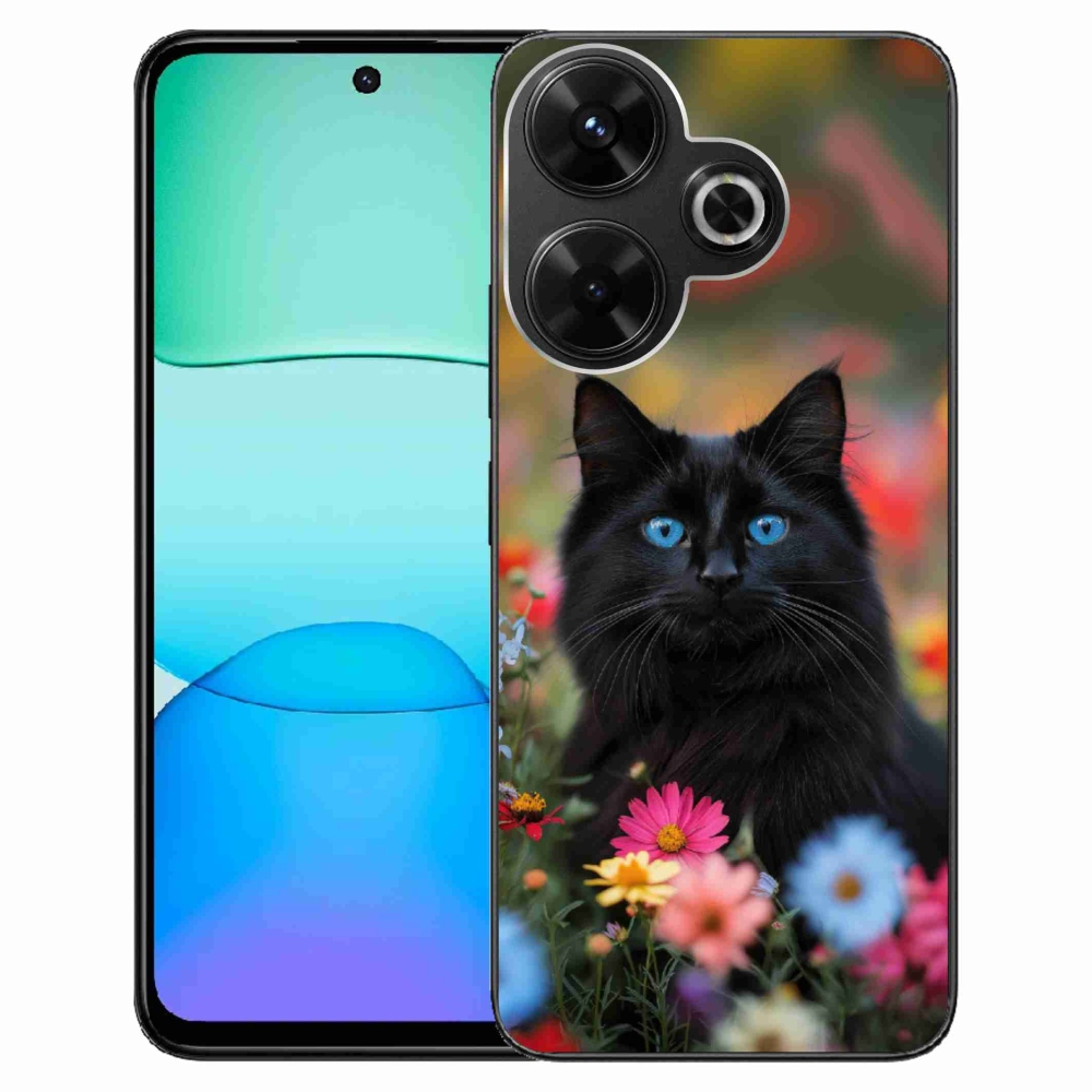 Gél borítás mmCase a Xiaomi Redmi 13 4G/ Poco M6 4G - fekete cica 4