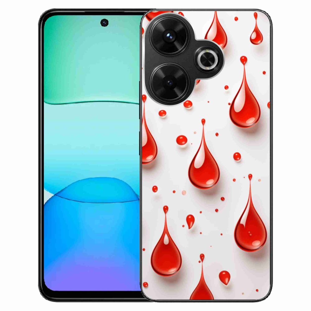 Gél borítás mmCase a Xiaomi Redmi 13 4G/Poco M6 4G számára - piros cseppek