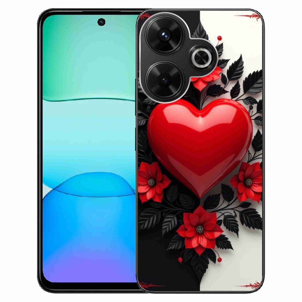 Gél borítás mmCase a Xiaomi Redmi 13 4G/Poco M6 4G számára - piros szív