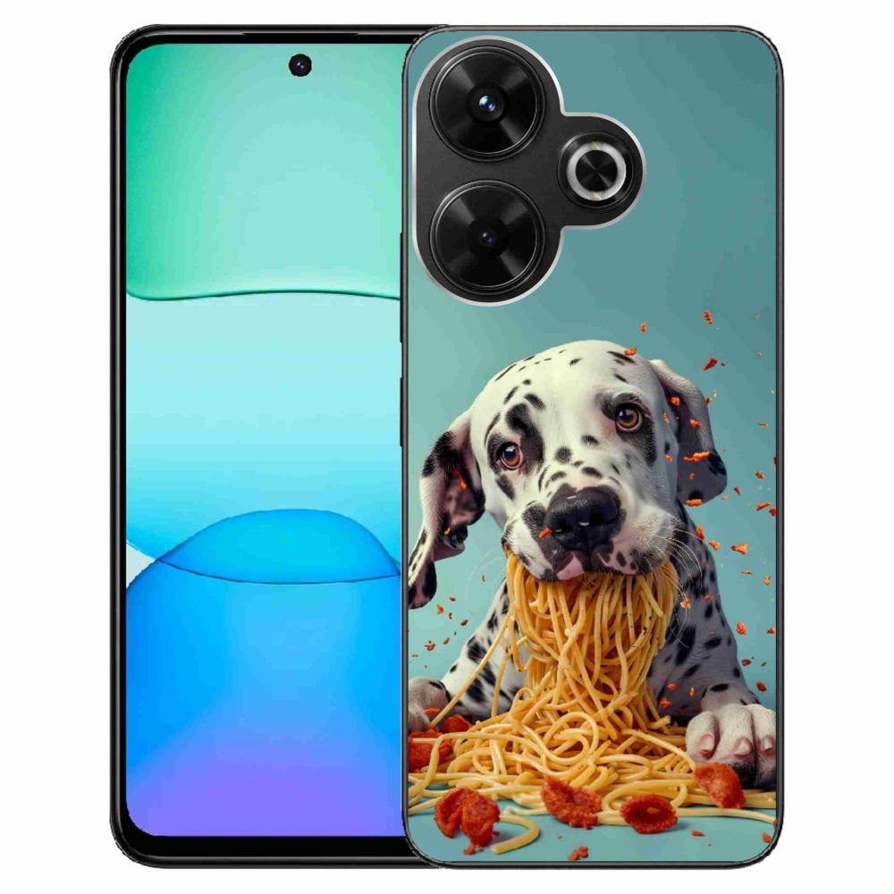 Gél borítás mmCase a Xiaomi Redmi 13 4G/ Poco M6 4G számára - Dalmát és spagetti