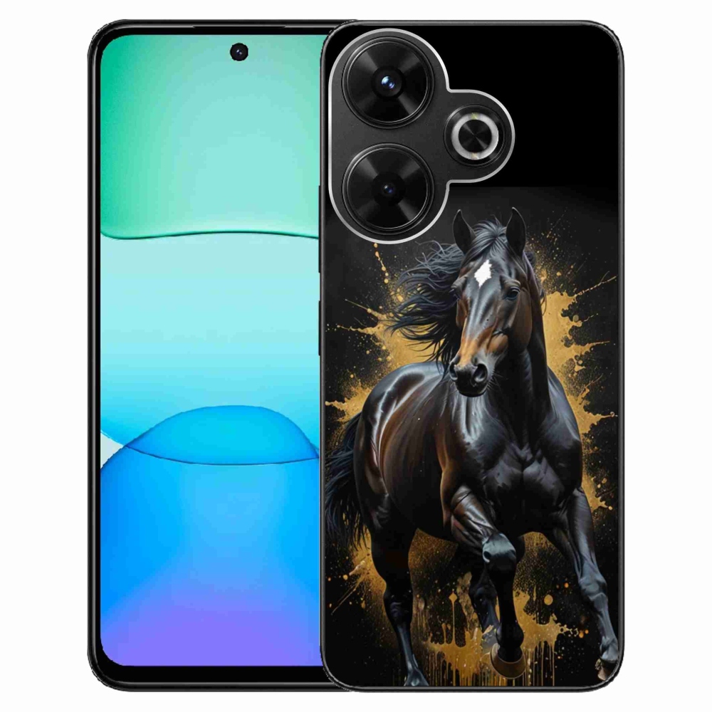 Gél borítás mmCase a Xiaomi Redmi 13 4G / Poco M6 4G számára - elegáns fekete ménes