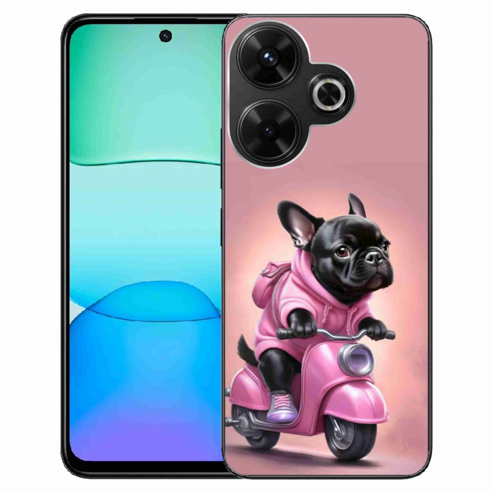 Gél borítás mmCase a Xiaomi Redmi 13 4G/Poco M6 4G számára - Francia bulldog egy robogón