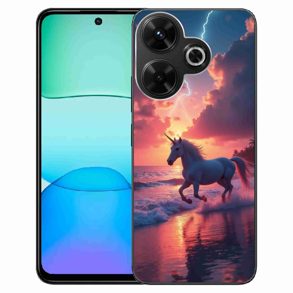 Gél borítás mmCase a Xiaomi Redmi 13 4G/Poco M6 4G - egyszarvú a tengerparton