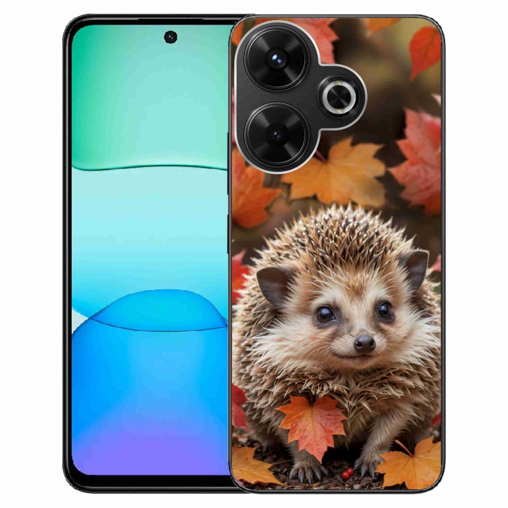 Gél borítás mmCase a Xiaomi Redmi 13 4G / Poco M6 4G számára - sün a levelekben