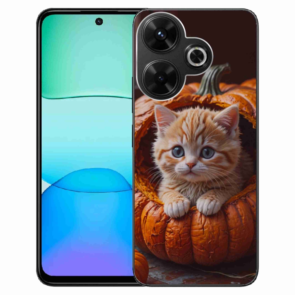 Gél borítás mmCase a Xiaomi Redmi 13 4G/Poco M6 4G - cica és tök 2