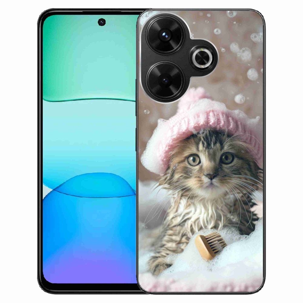 Gél borítás mmCase a Xiaomi Redmi 13 4G/Poco M6 4G - cica és fürdő